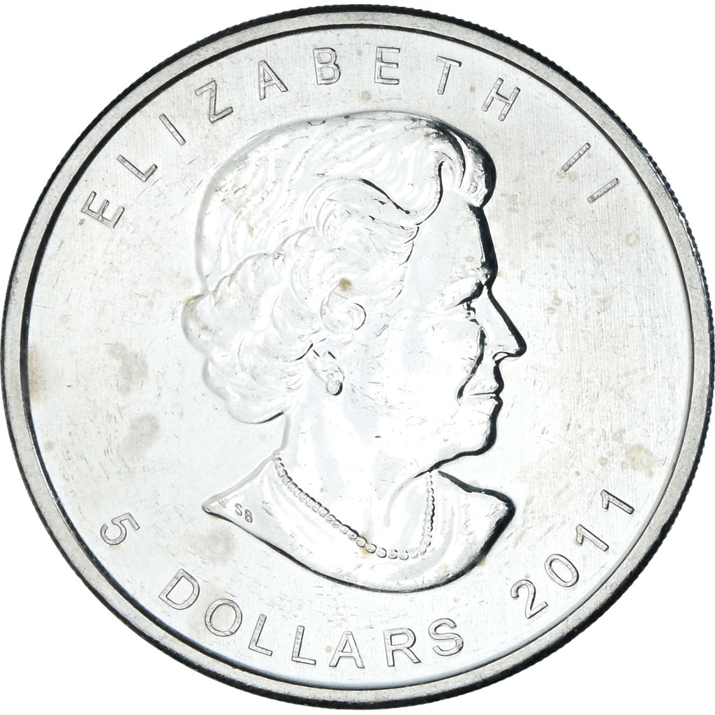 Coin, Canada, Wolf full moon, 5 dollars, 1 oz, 2011, MS(64), Silver