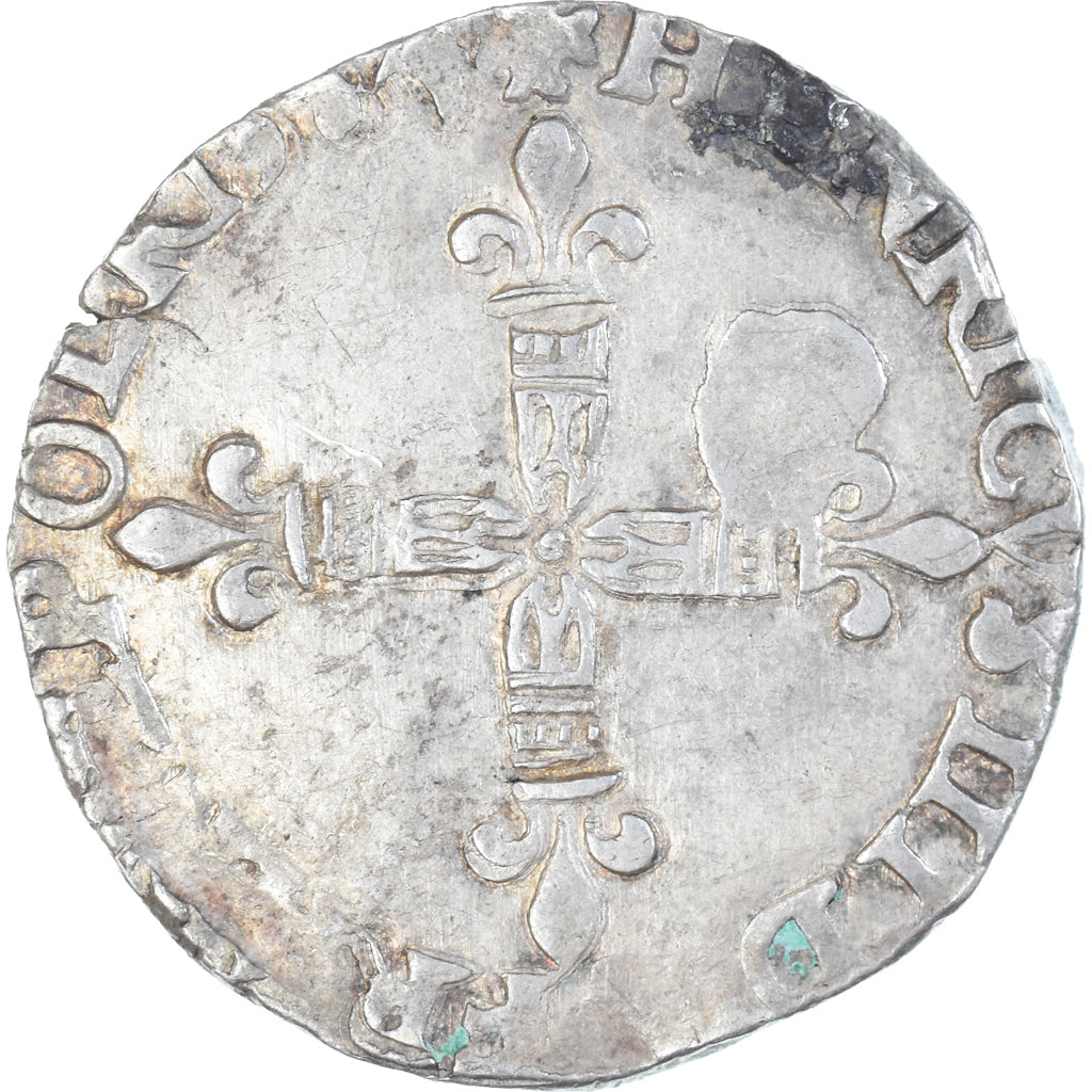 Monnaie, France, Henri III, 1/4 Ecu, 1584, Bayonne, TTB, Argent, Gadoury:494