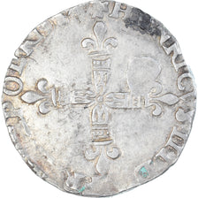 Monnaie, France, Henri III, 1/4 Ecu, 1584, Bayonne, TTB, Argent, Gadoury:494