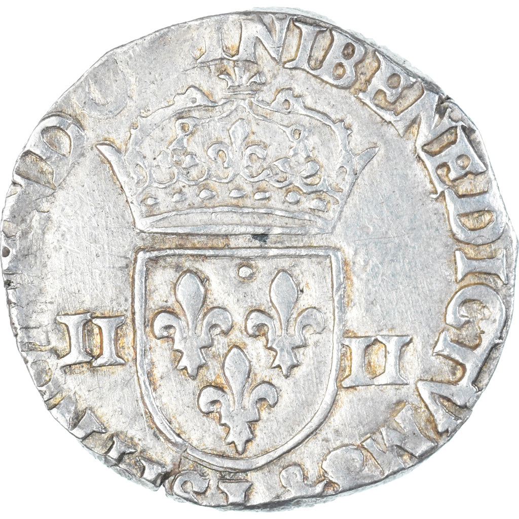Monnaie, France, Henri III, 1/4 Ecu, 1584, Bayonne, TTB, Argent, Gadoury:494