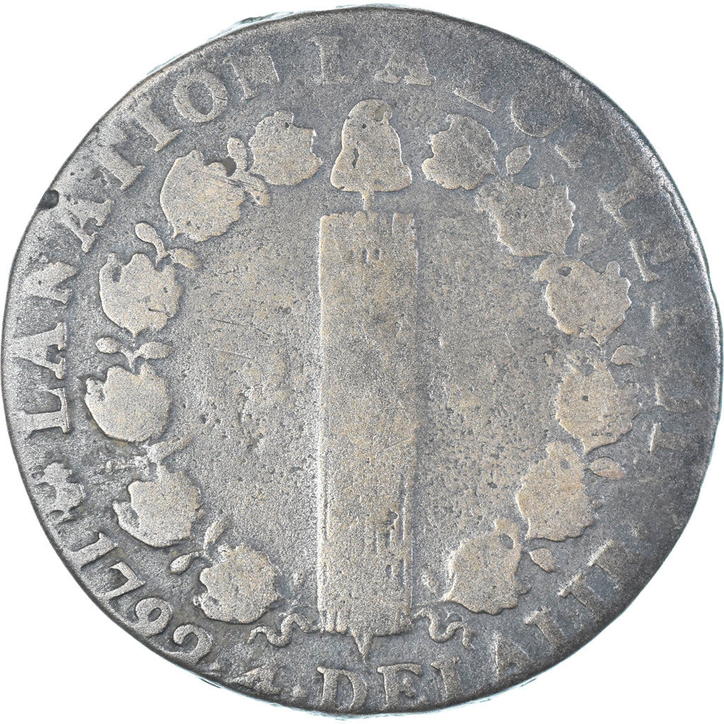 Moneta, Francja, Louis XVI, 12 Deniers, 1792 / AN 4, Paris, VF(20-25), Métal de