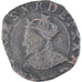 Moeda, França, Charles X, Double Tournois, 1590, Troyes, VF(20-25), Cobre