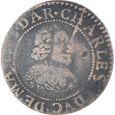 Moeda, França, Charles de Gonzague, Double Tournois, 1635, Charleville