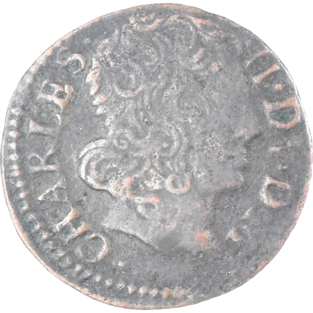 Monnaie, Principauté d'Arches-Charleville, CHARLES II DE GONZAGUE, Denier