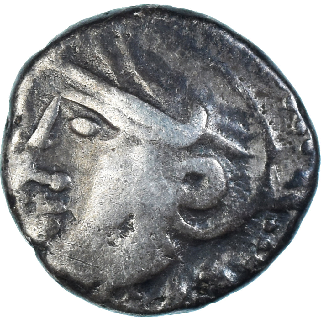 Coin, Aedui, Denier à la tête casquée, 80-50 BC, EF(40-45), Silver
