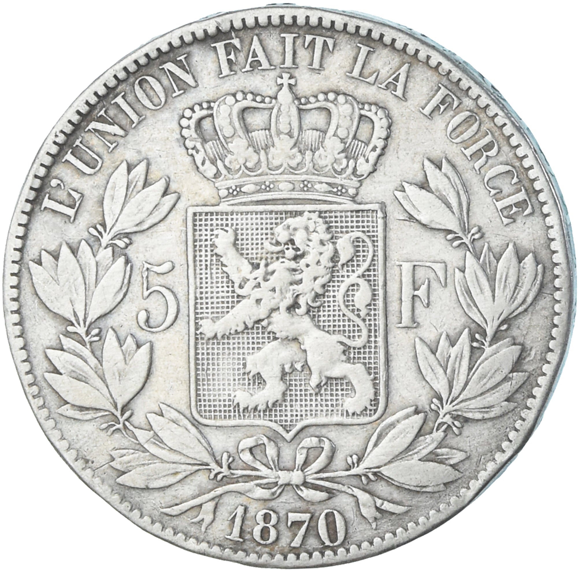 Coin, Belgium, Leopold II, 5 Francs, 1870, VF(20-25), Silver, KM:24