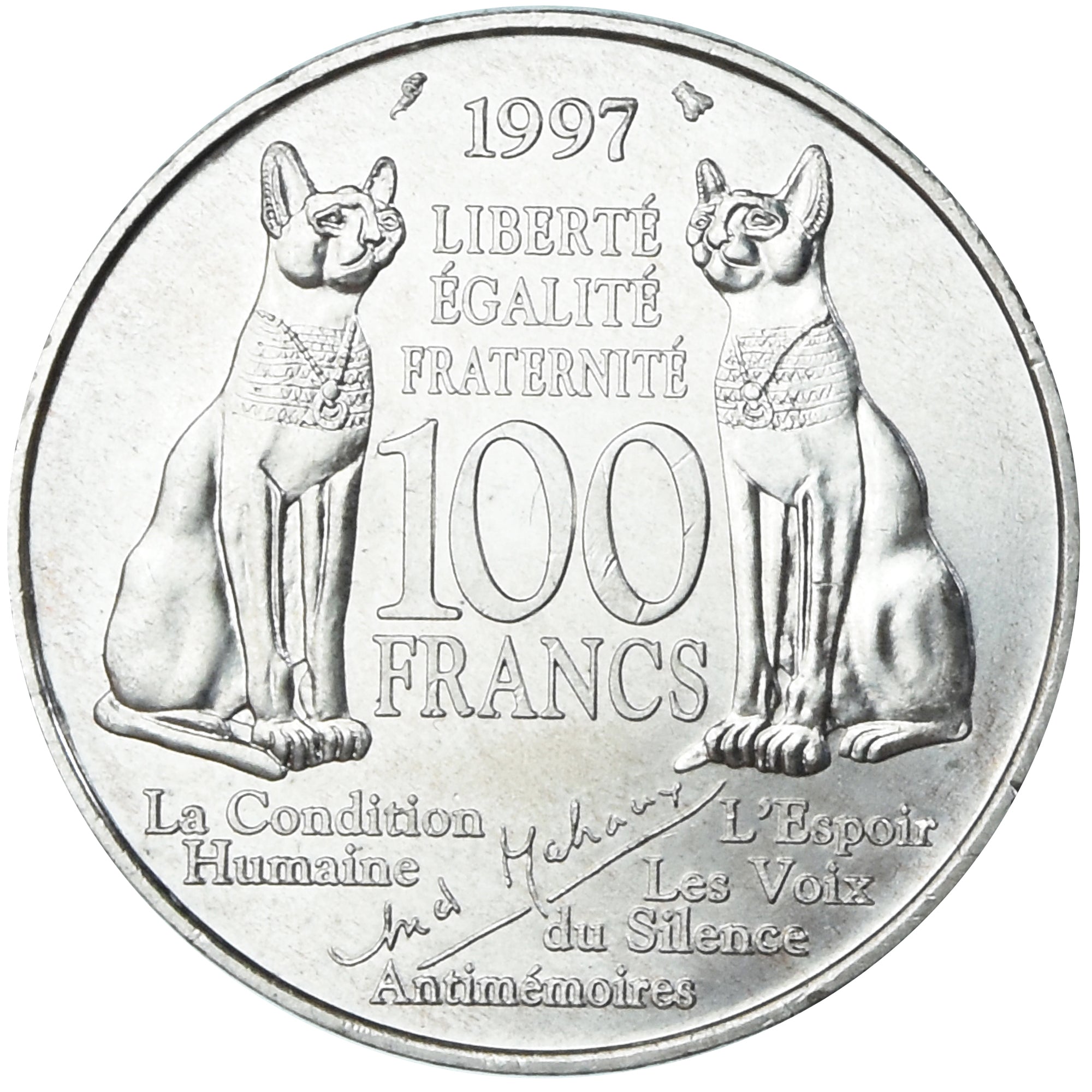 Coin, France, André Malraux, 100 Francs, 1997, Paris, MS(60-62), Silver