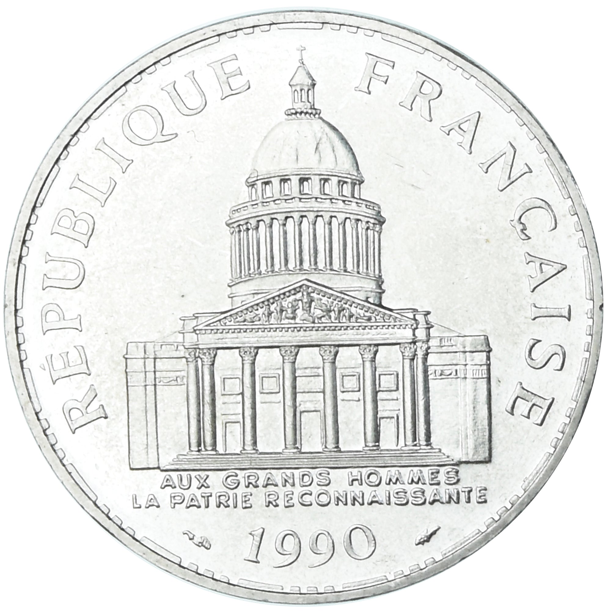 Munten, Frankrijk, Panthéon, 100 Francs, 1990, Paris, UNC-, Zilver, KM:951.1