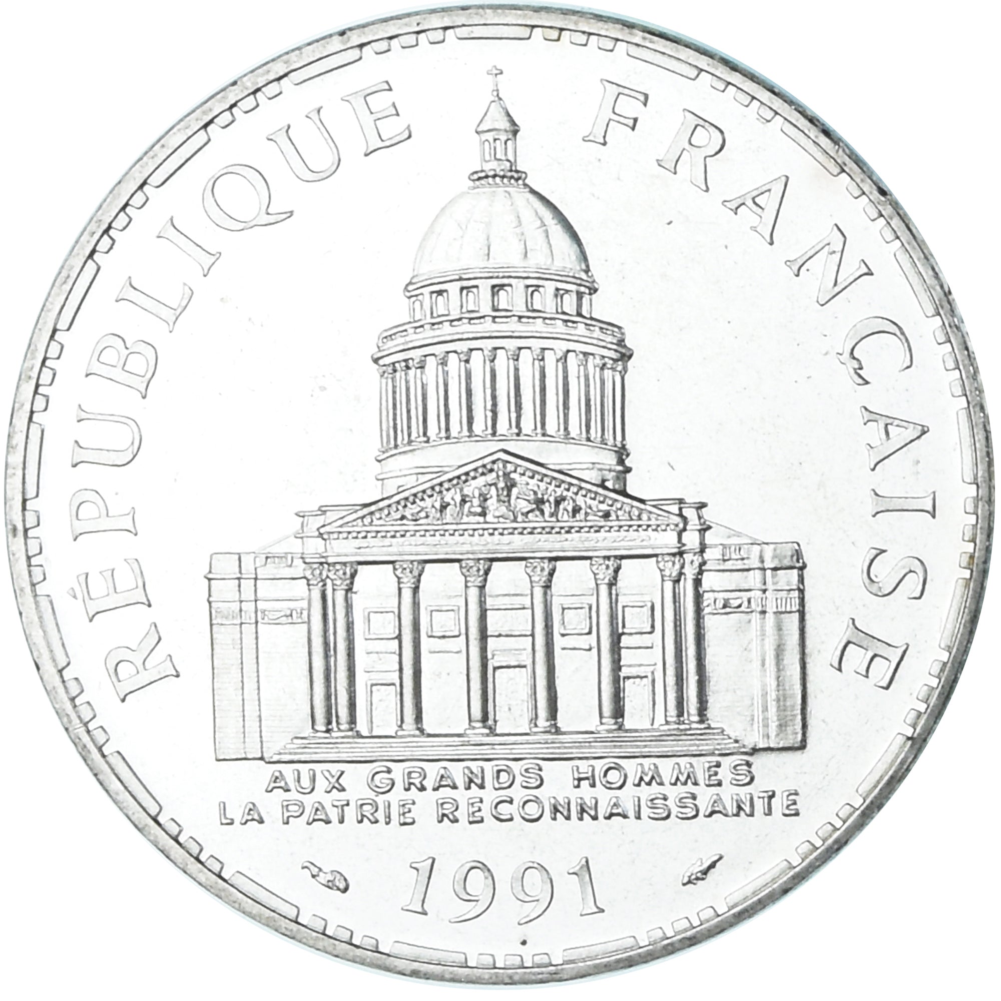 Munten, Frankrijk, Panthéon, 100 Francs, 1991, Paris, UNC-, Zilver, KM:951.1