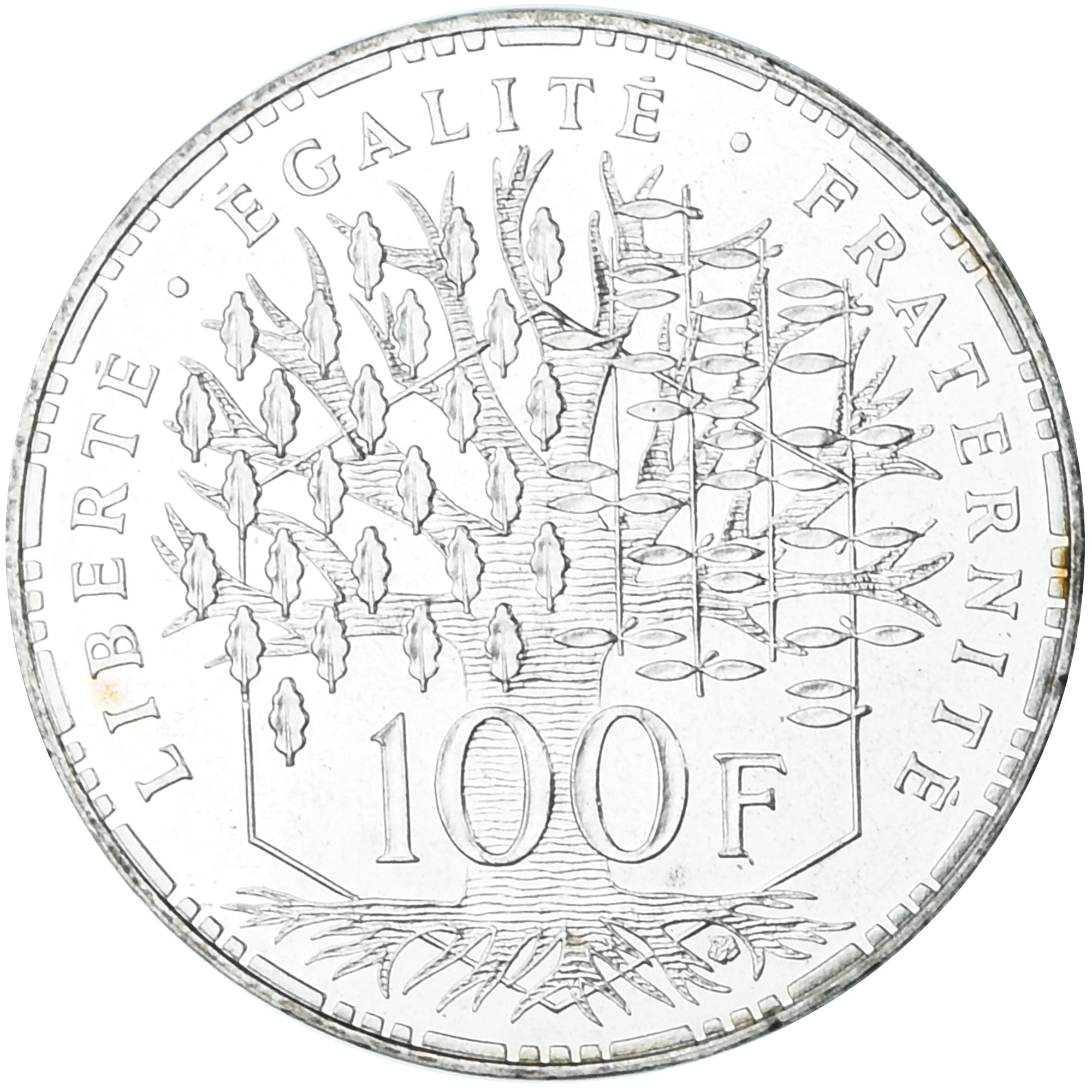 Munten, Frankrijk, Panthéon, 100 Francs, 1991, Paris, UNC-, Zilver, KM:951.1