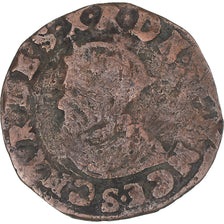 Münze, Frankreich, Charles X, Double Tournois, 1592, Troyes, S, Kupfer