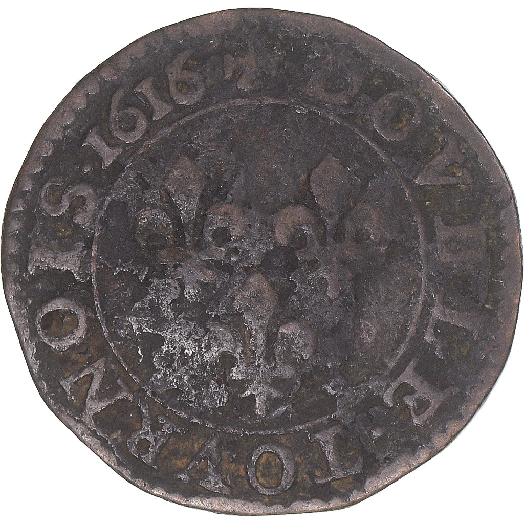 Münze, Frankreich, Louis XIII, Double Tournois, 1616, Paris, S, Kupfer