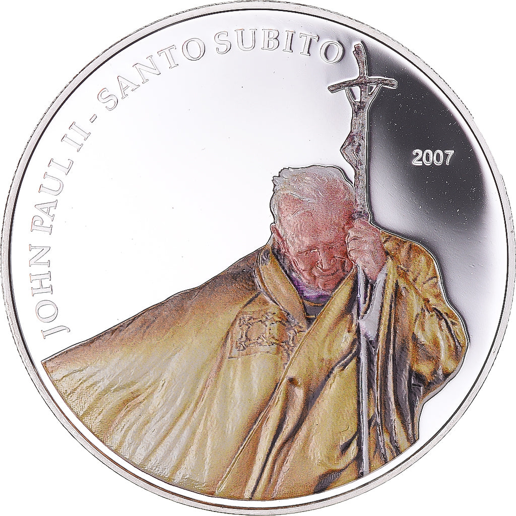Coin, Palau, Jean-Paul II, 1 Dollar, 2007, MS(64), Silver