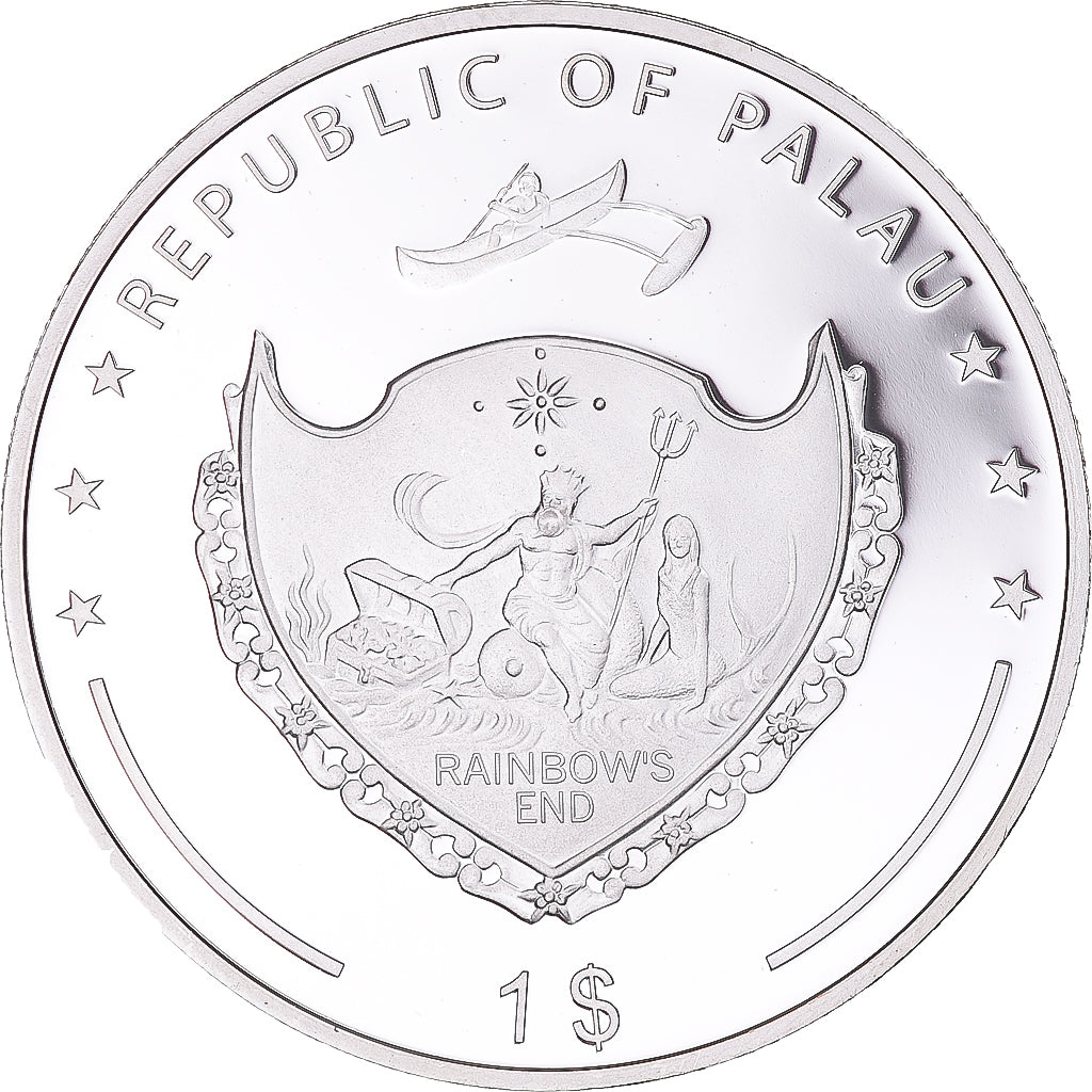 Coin, Palau, Jean-Paul II, 1 Dollar, 2007, MS(64), Silver