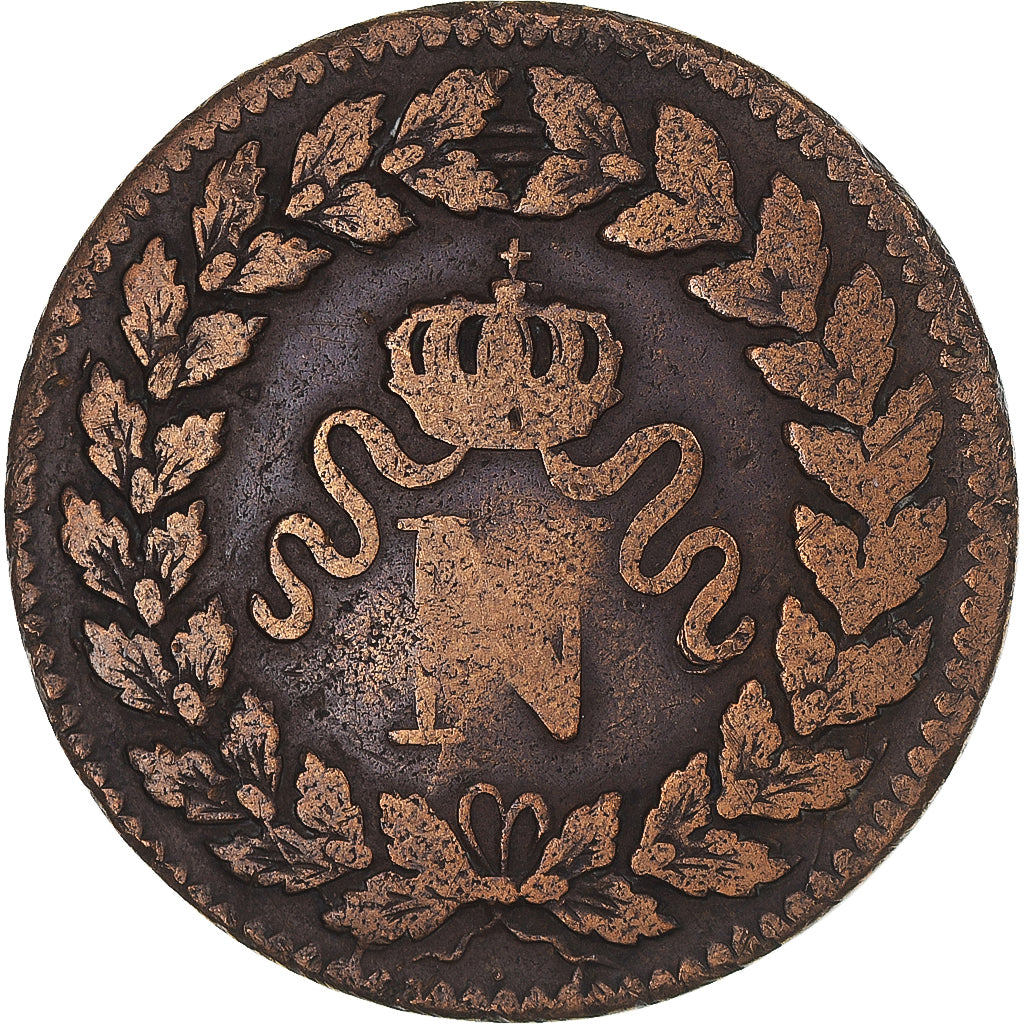 Moeda, França, Napoleon I, 1 Décime, 1815, Strasbourg, VF(30-35), Bronze