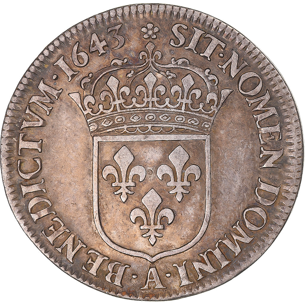 Moneta, Francia, Louis XIII, 1/4 Écu 2e poinçon de Warin, 1643, Paris, BB
