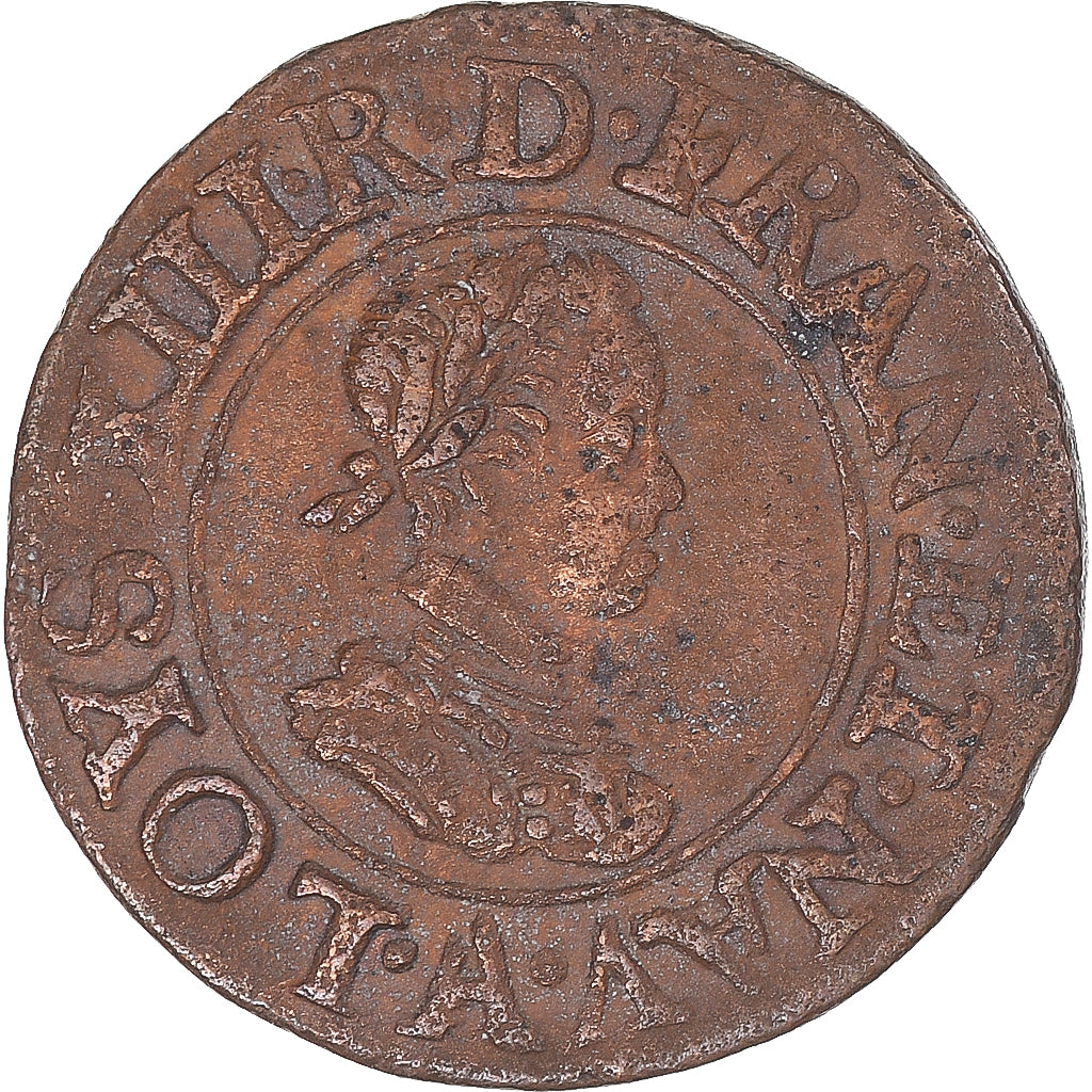 Munten, Frankrijk, Louis XIII, Denier Tournois, 1613, Paris, FR+, Koper