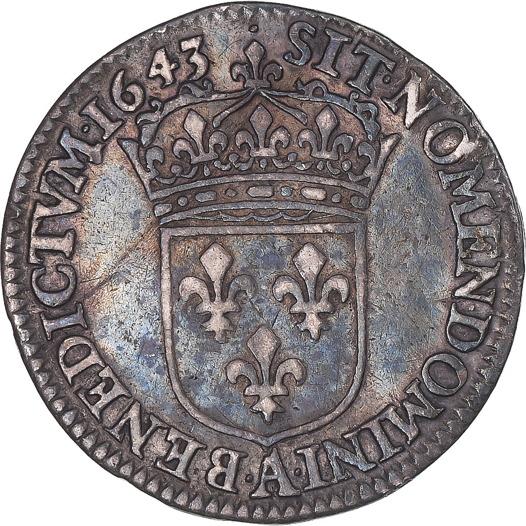 Monnaie, France, Louis XIII, 1/12 Ecu, 2ème poinçon de Warin, 1643, Paris
