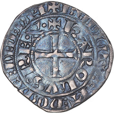 Monnaie, France, Charles IV, Maille Blanche, 1322-1328, TTB+, Argent