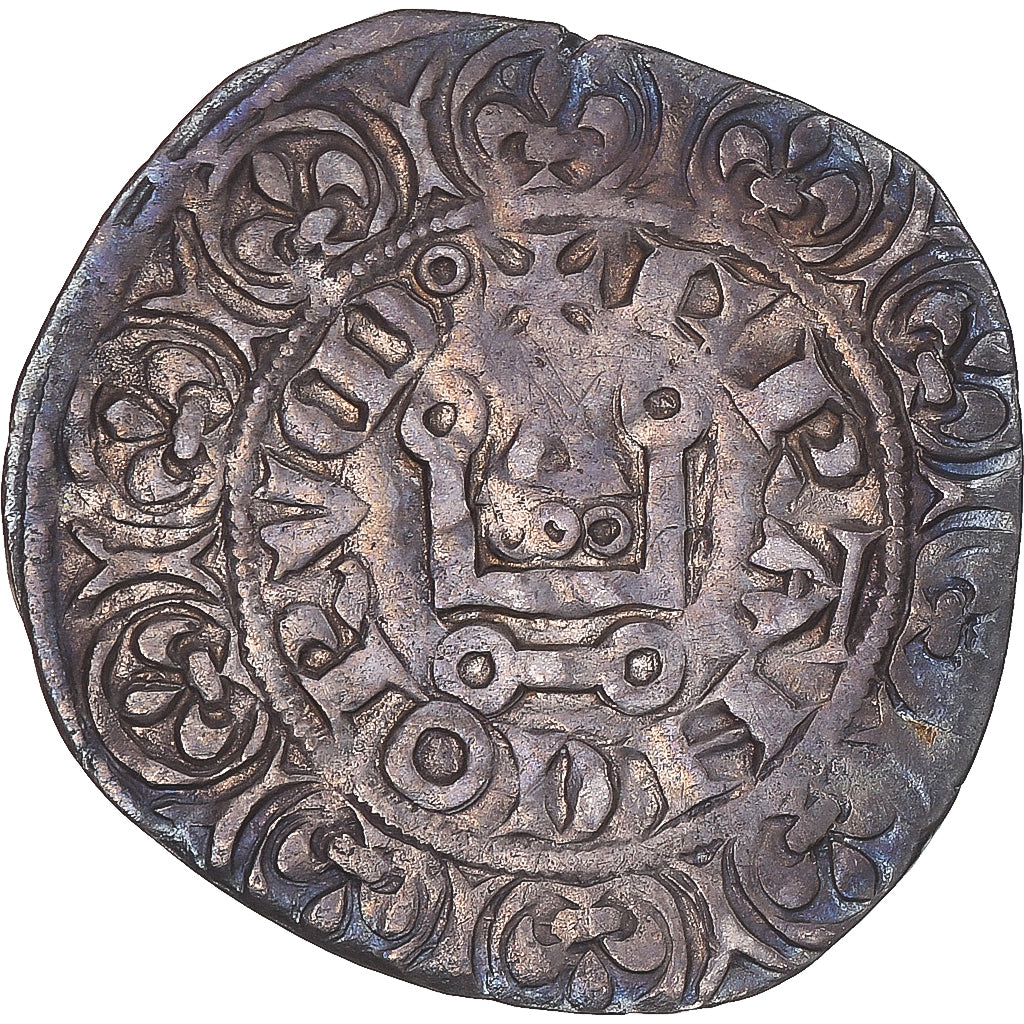Monnaie, France, Charles IV, Maille Blanche, 1322-1328, TTB+, Argent
