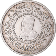 Coin, Morocco, Mohammed V, 500 Francs, 1956/AH1376, Paris, AU(50-53), Silver