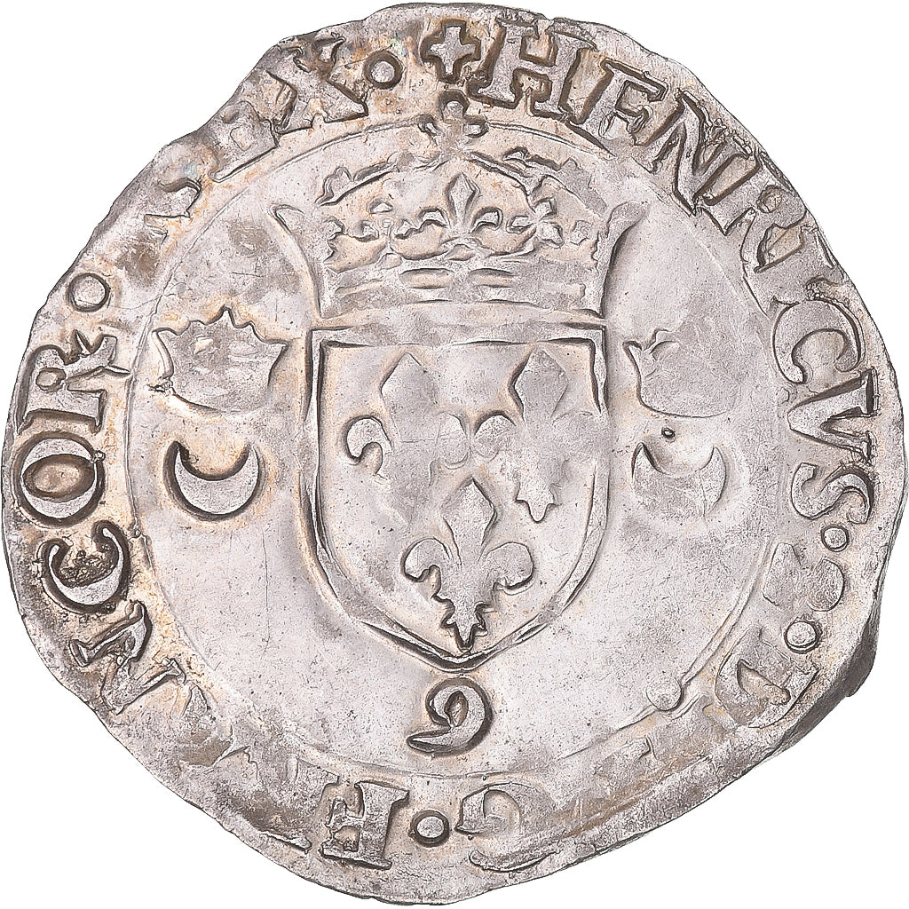 Moneta, Francja, Henri II, Douzain aux croissants, 1552, Rennes, AU(55-58)