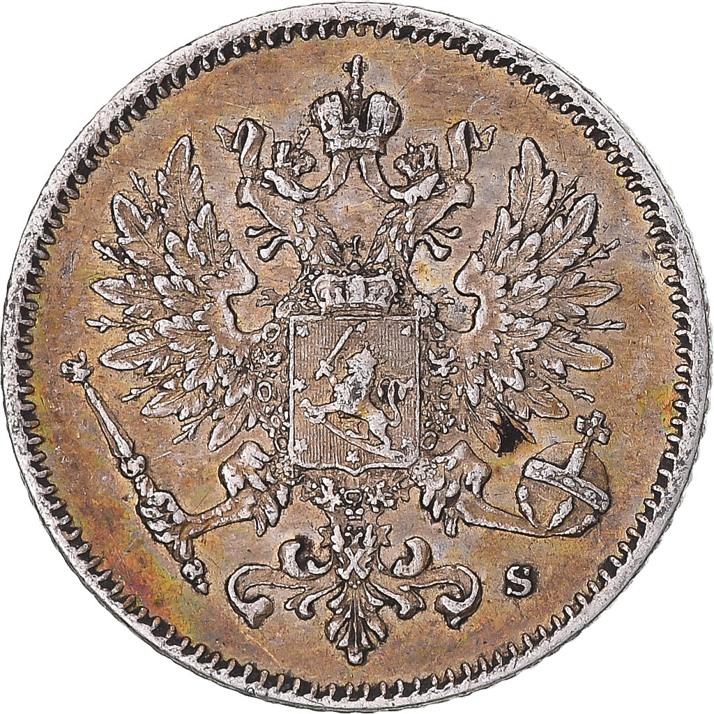 Moeda, Finlândia, Nicholas II, 25 Penniä, 1915, Helsinki, AU(55-58), Prata