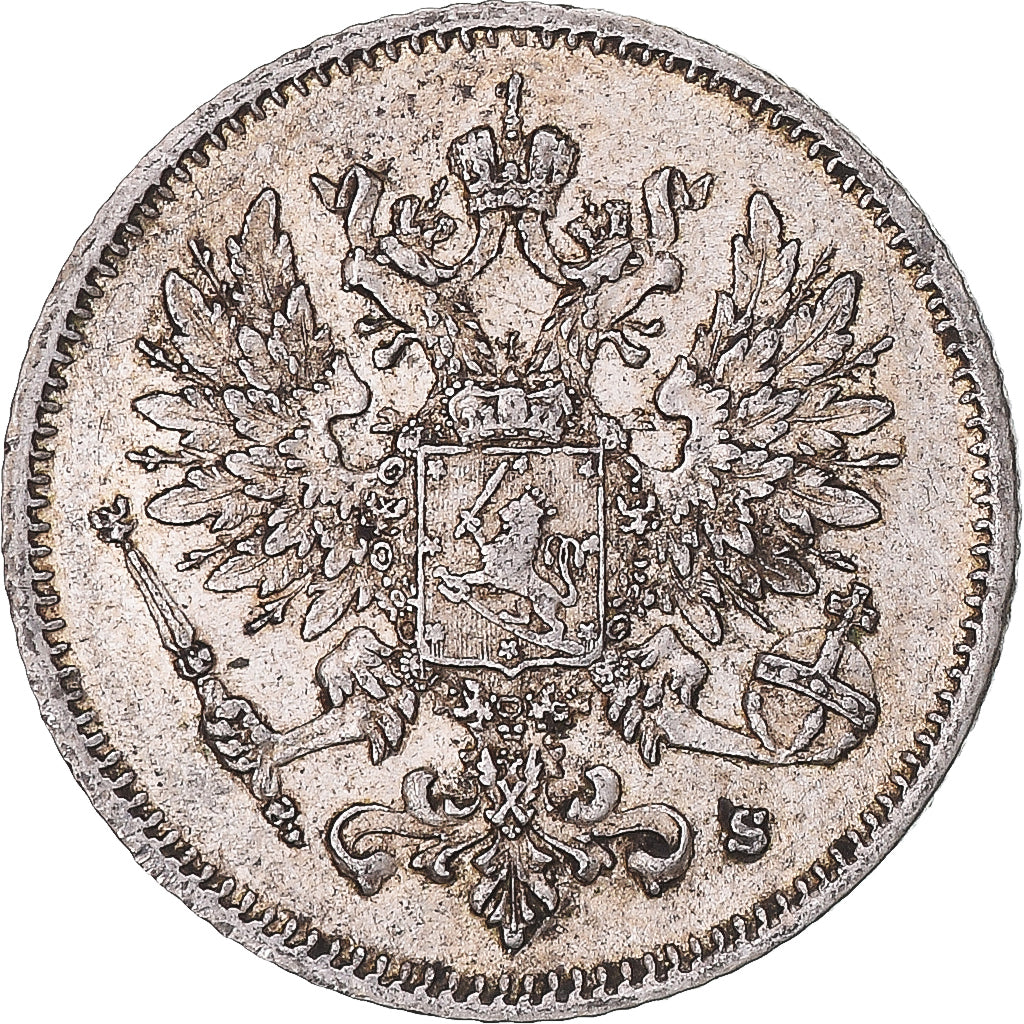 Coin, Finland, Nicholas II, 25 Penniä, 1915, Helsinki, AU(55-58), Silver