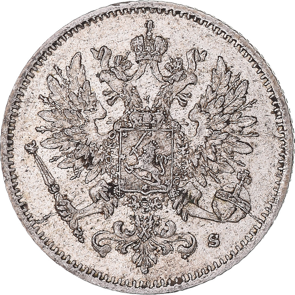 Coin, Finland, Nicholas II, 25 Penniä, 1915, Helsinki, AU(55-58), Silver