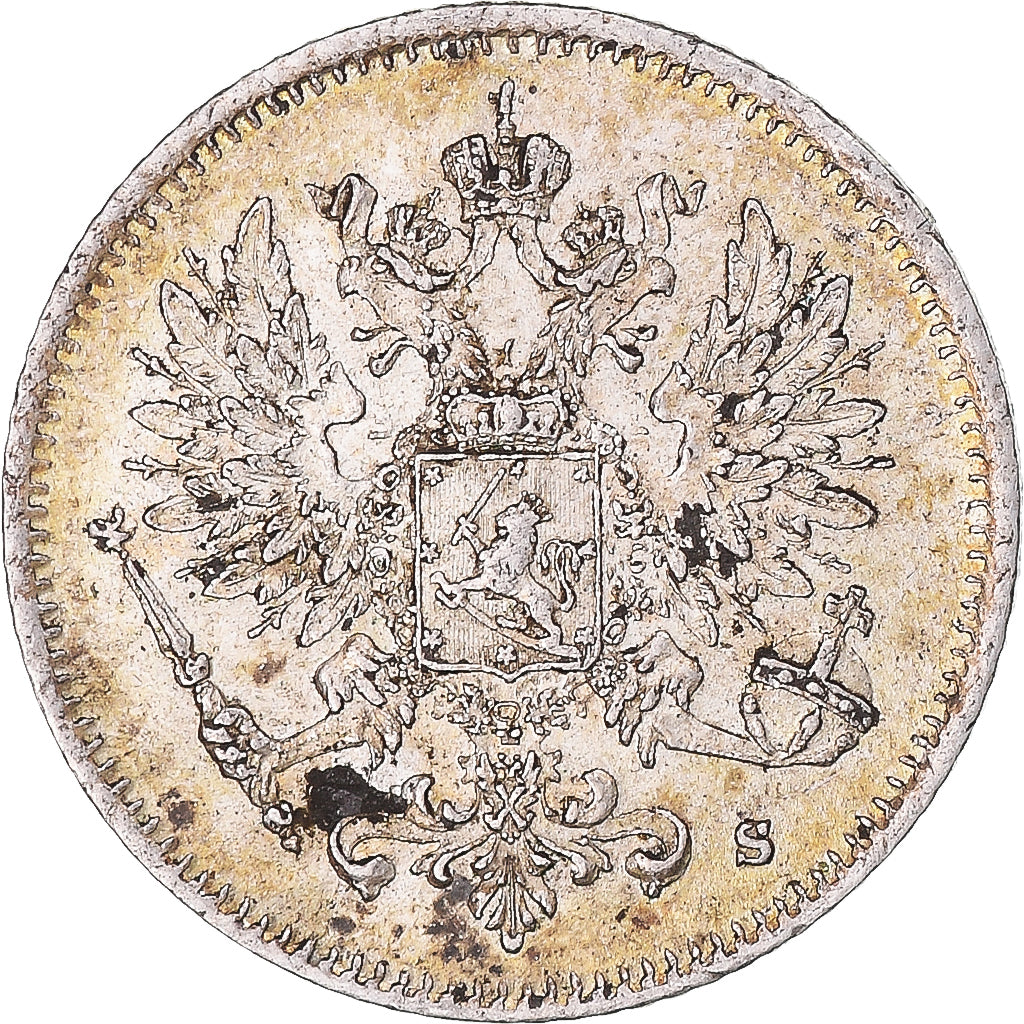 Coin, Finland, Nicholas II, 25 Penniä, 1915, Helsinki, AU(55-58), Silver