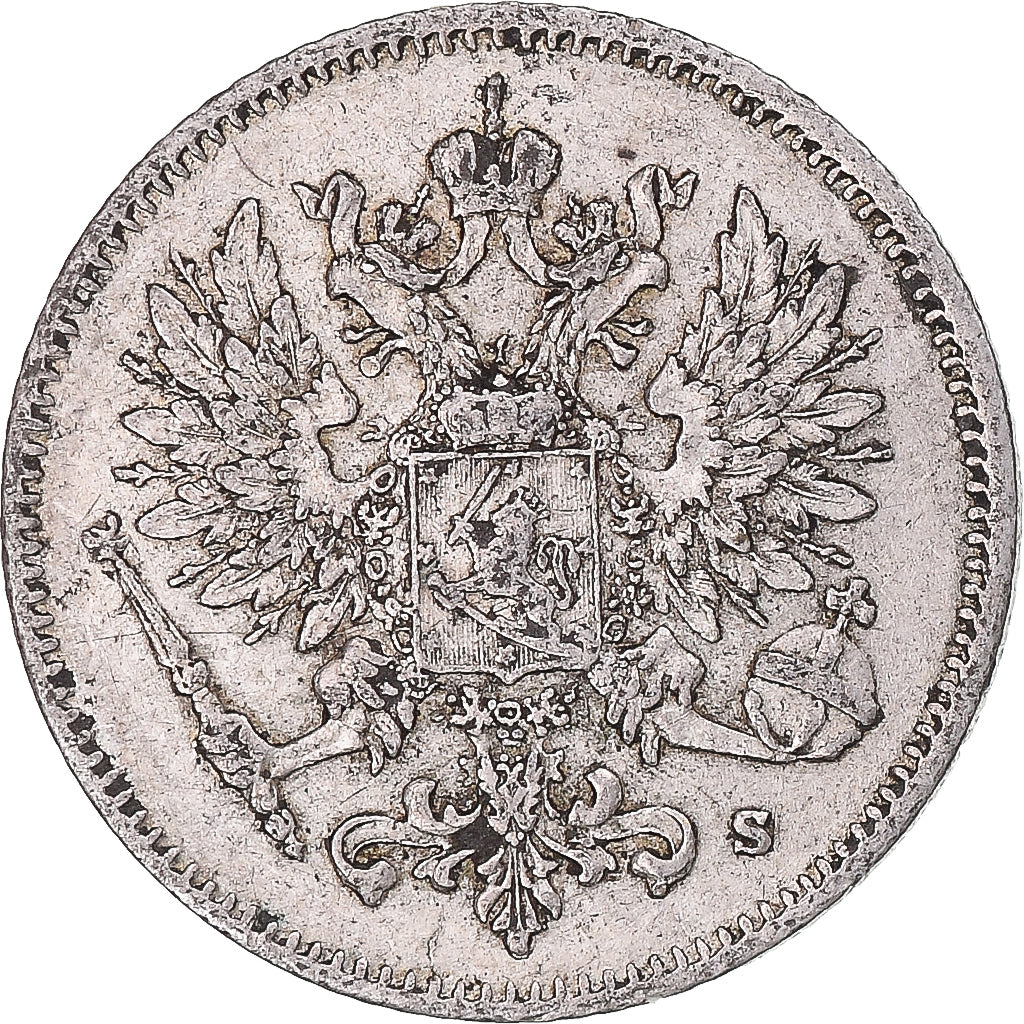 Moeda, Finlândia, Nicholas II, 25 Penniä, 1915, Helsinki, AU(55-58), Prata