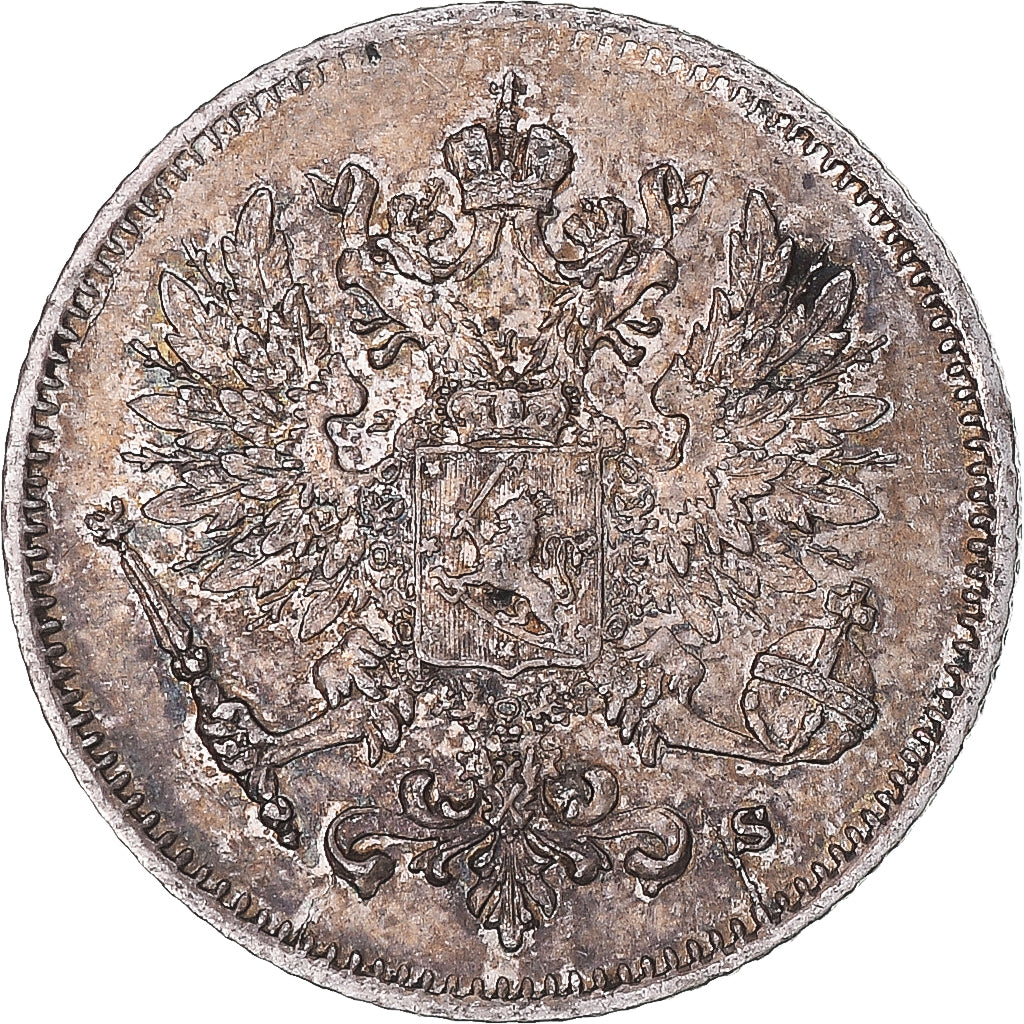 Coin, Finland, Nicholas II, 25 Penniä, 1915, Helsinki, AU(55-58), Silver