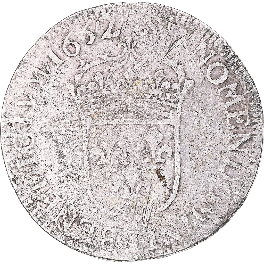 Munten, Frankrijk, Louis XIV, 1/2 Écu à la mèche longue, 1652, Limoges