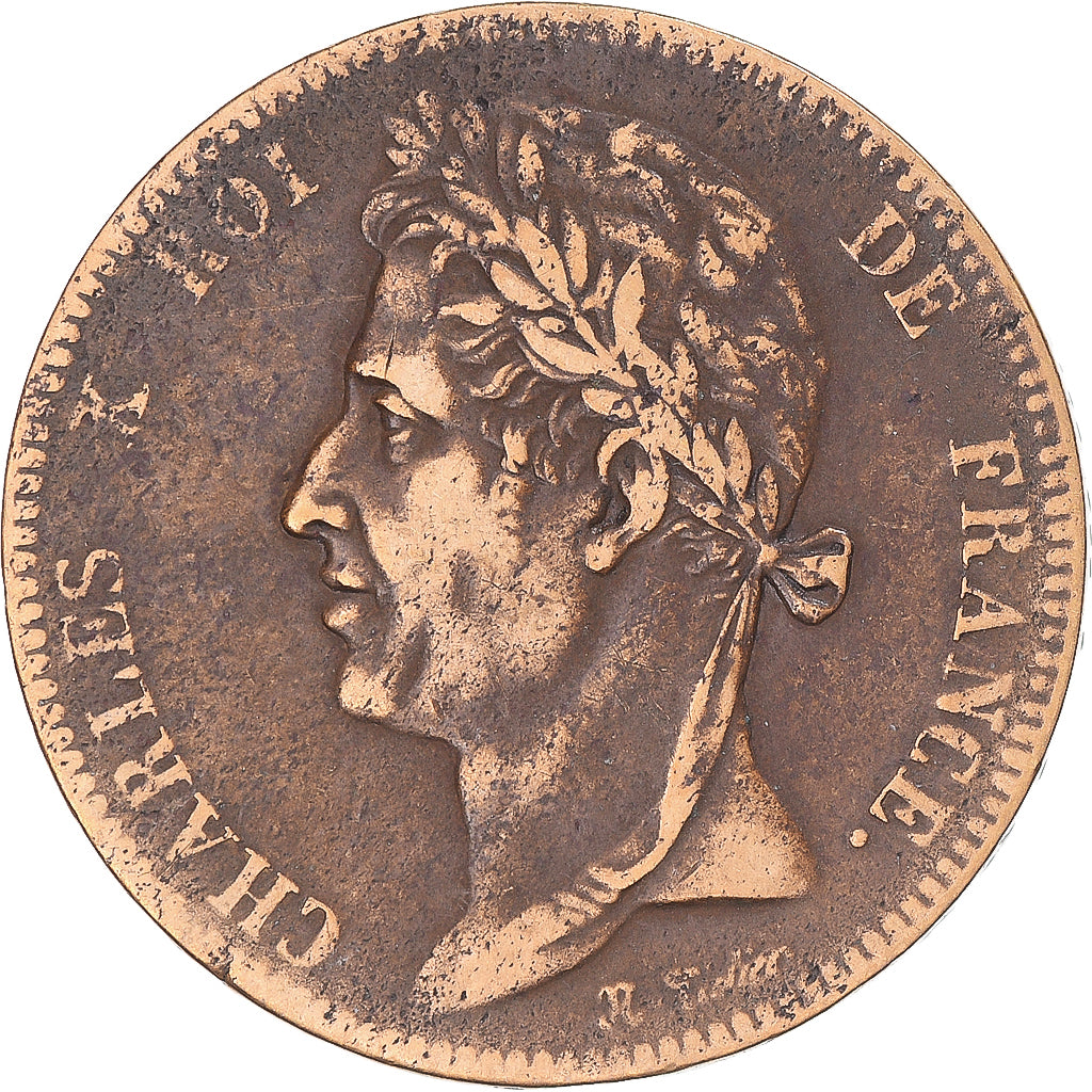 Münze, Martinique and Guadeloupe, Charles X, 5 Centimes, 1827, La Rochelle, SS