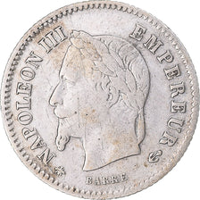 Monnaie, France, Napoleon III, 20 Centimes, 1867, Paris, TB+, Argent