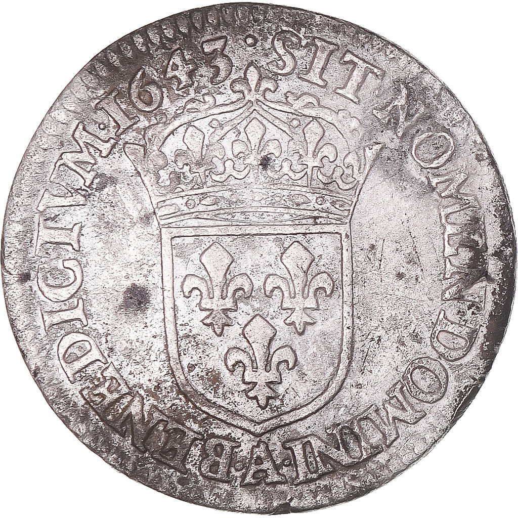 Coin, France, Louis XIII, 1/12 Ecu, 2ème poinçon de Warin, 1643, Paris