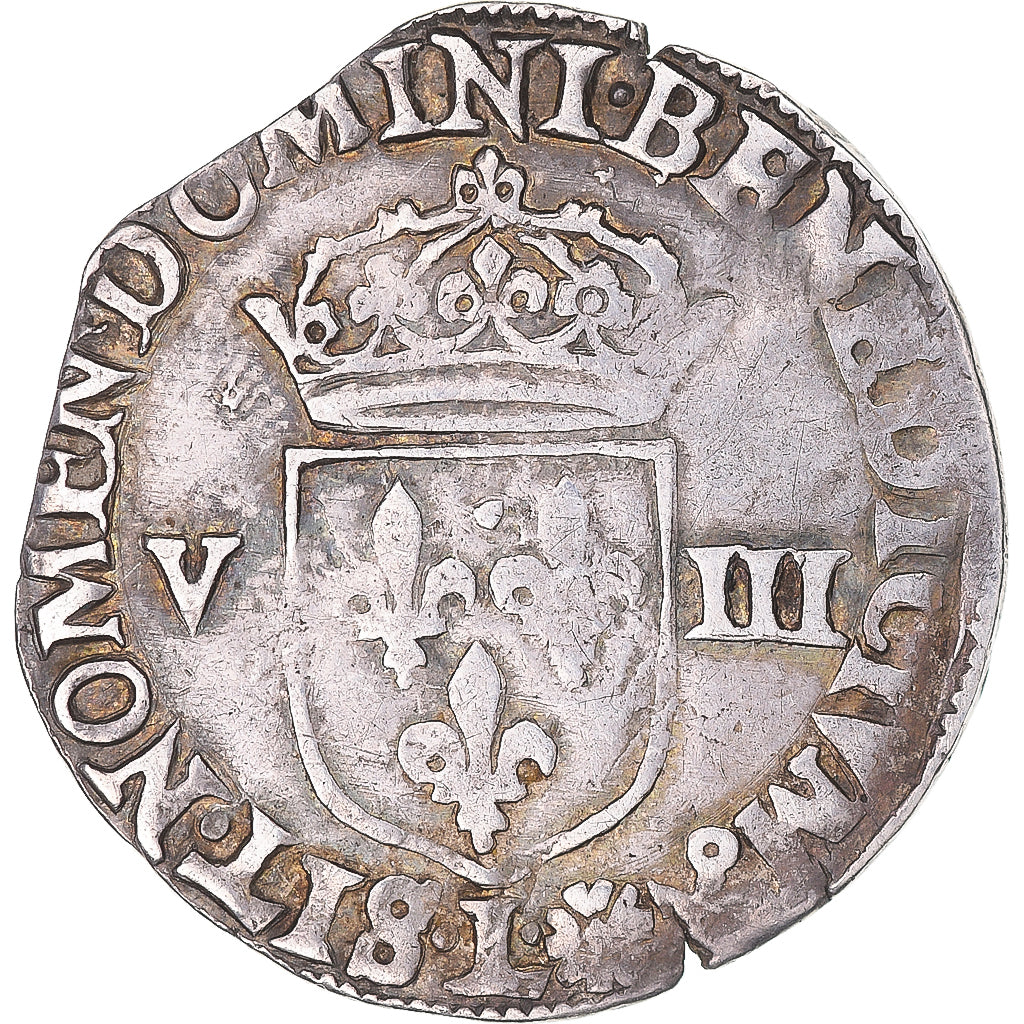 Münze, Frankreich, Henri IV, 1/8 Ecu, 1597, Bayonne, 3rd type, S+, Silber