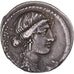 Moneta, Junia, Denarius, 54 BC, Rome, Incuse strike, BB+, Argento