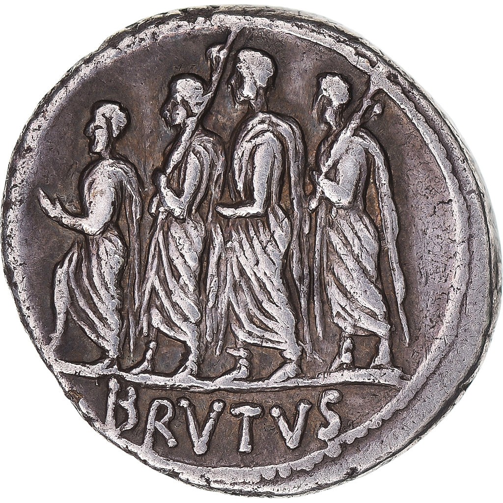 Coin, Junia, Denarius, 58 BC, Rome, AU(50-53), Silver, Crawford:433/1