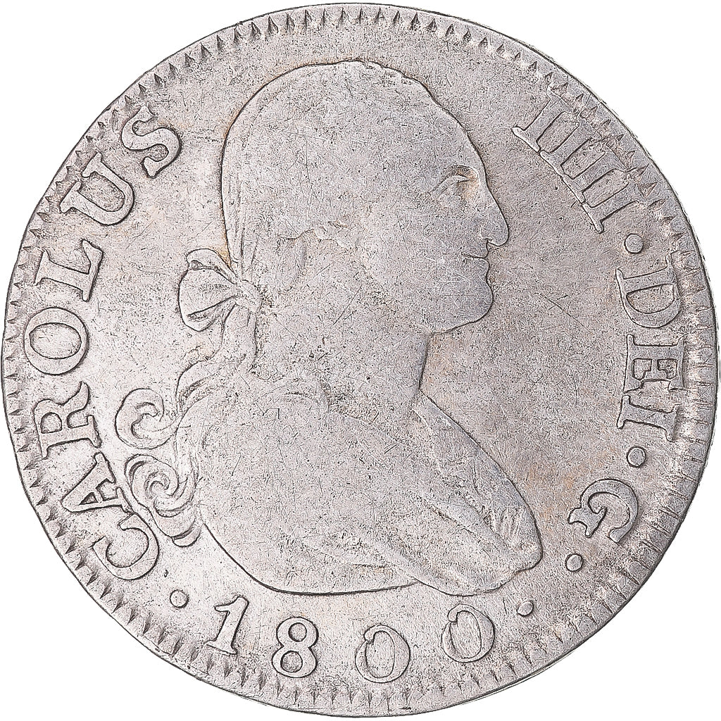 Coin, Spain, Charles IV, 2 Reales, 1800, Madrid, VF(30-35), Silver, KM:430.1