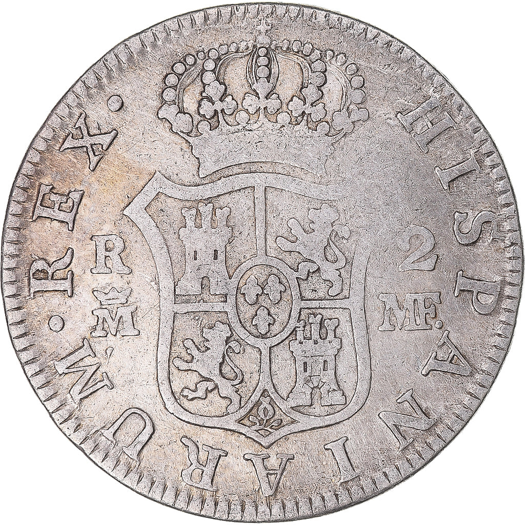 Coin, Spain, Charles IV, 2 Reales, 1800, Madrid, VF(30-35), Silver, KM:430.1
