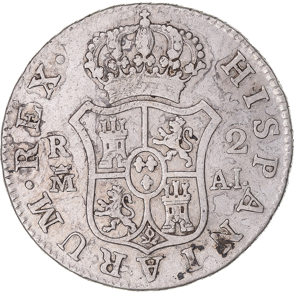 Coin, Spain, Charles IV, 2 Reales, 1808, Madrid, VF(30-35), Silver, KM:430.1