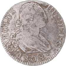 Monnaie, Espagne, Charles IV, 2 Reales, 1808, Madrid, TTB, Argent, KM:430.1