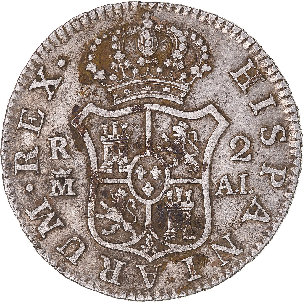 Coin, Spain, Charles IV, 2 Reales, 1808, Madrid, EF(40-45), Silver, KM:430.1