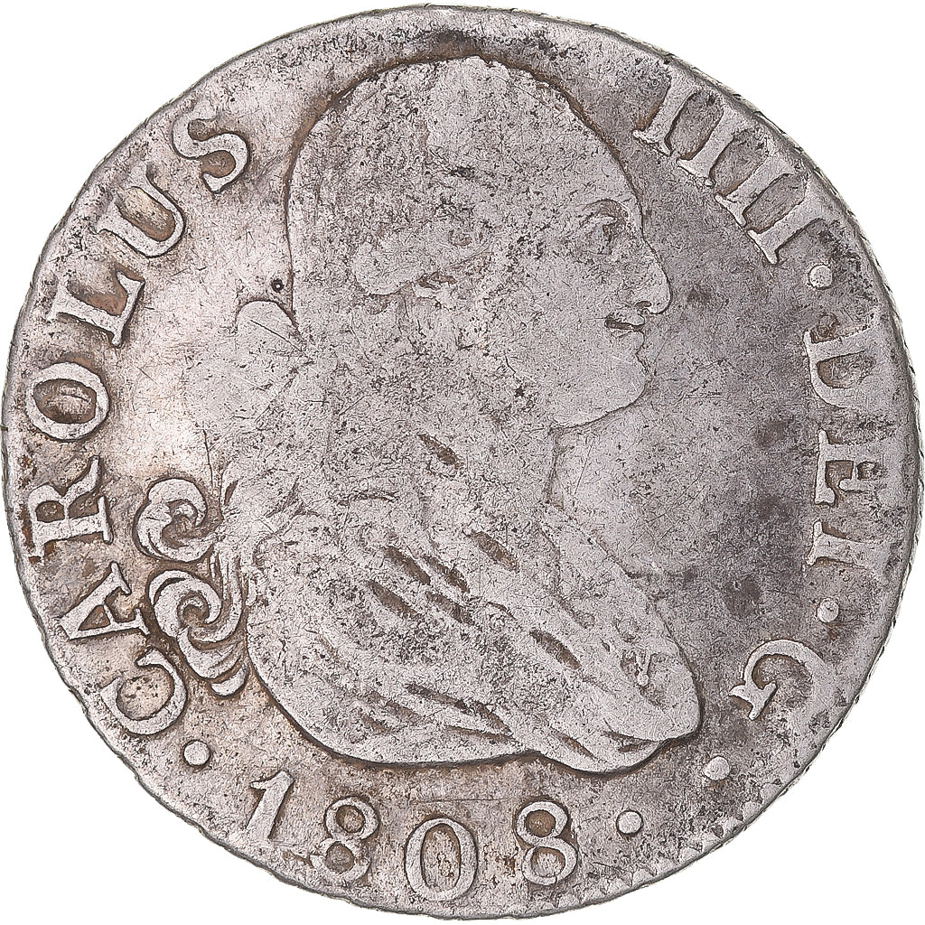 Moneta, Spagna, Charles IV, 2 Reales, 1808, Madrid, BB, Argento, KM:430.1