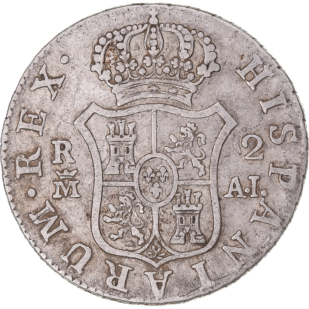 Moneta, Spagna, Charles IV, 2 Reales, 1808, Madrid, BB, Argento, KM:430.1