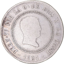 Moneda, España, Ferdinand VII, 10 Reales, 1821, Bilbao, BC+, Plata, KM:560.1