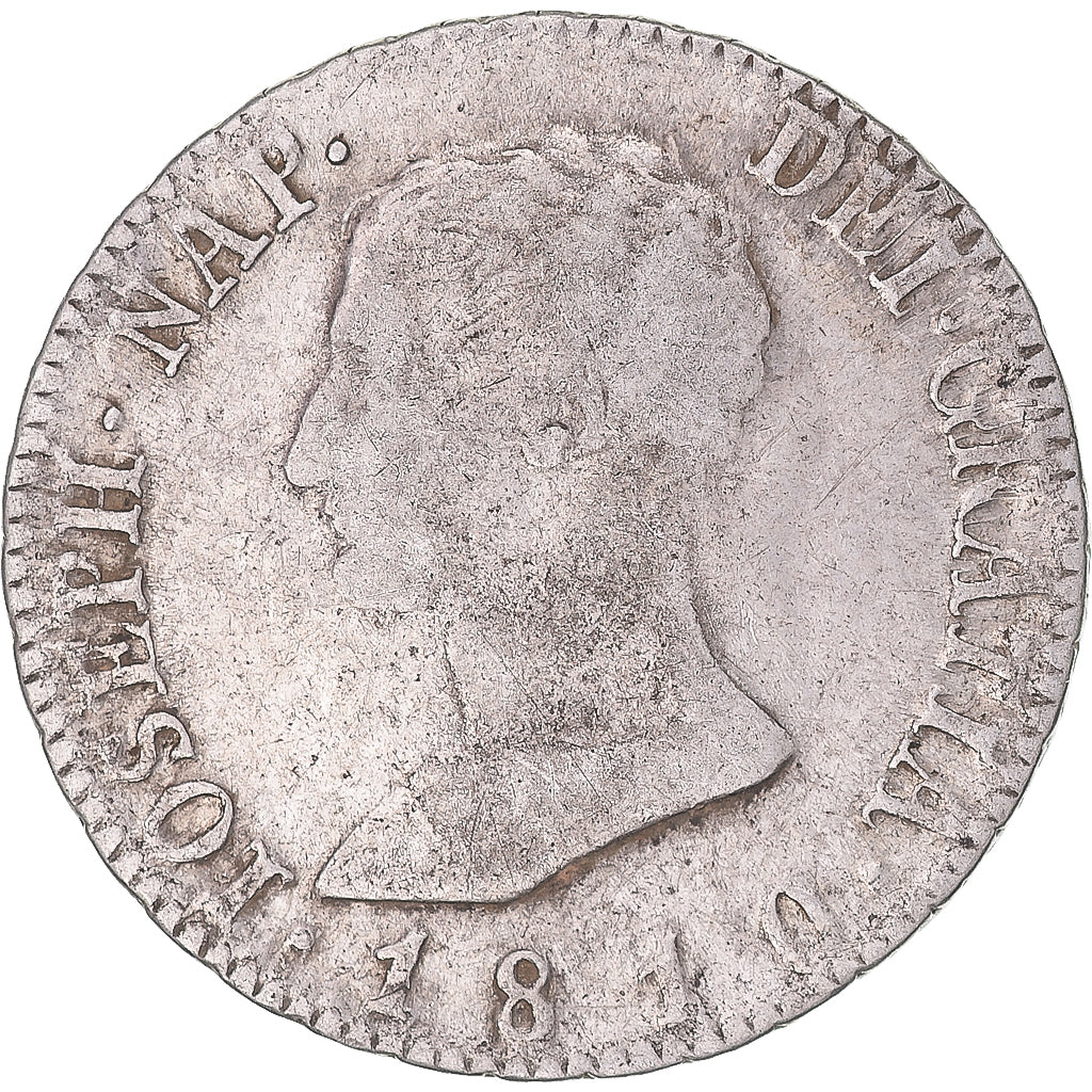 Moneta, Hiszpania, Joseph Napolean, 4 Réales, 1810, Madrid, VF(30-35), Srebro