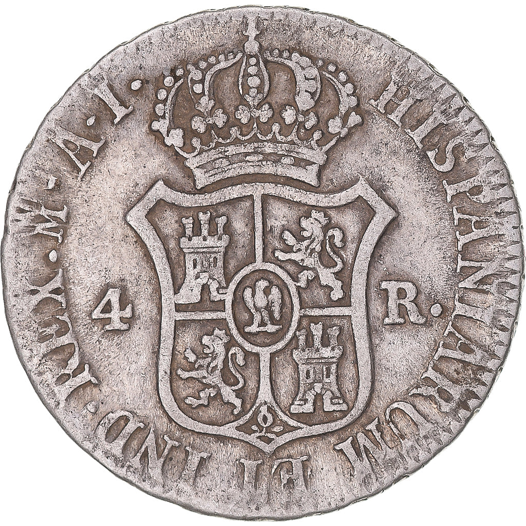 Moneta, Hiszpania, Joseph Napolean, 4 Réales, 1810, Madrid, VF(30-35), Srebro