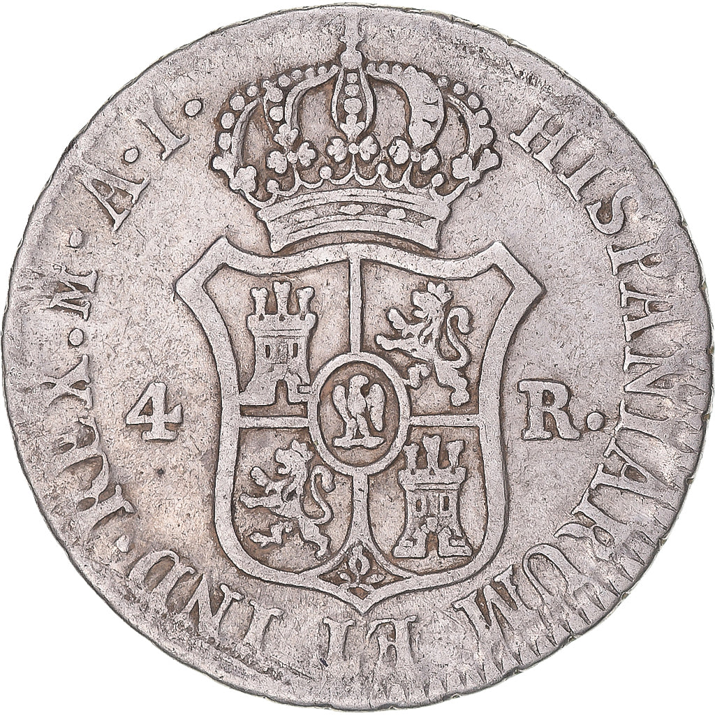 Moneta, Hiszpania, Joseph Napolean, 4 Réales, 1810, Madrid, VF(30-35), Srebro